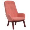 Pink Velvet Relaxation Armchair with Footstool