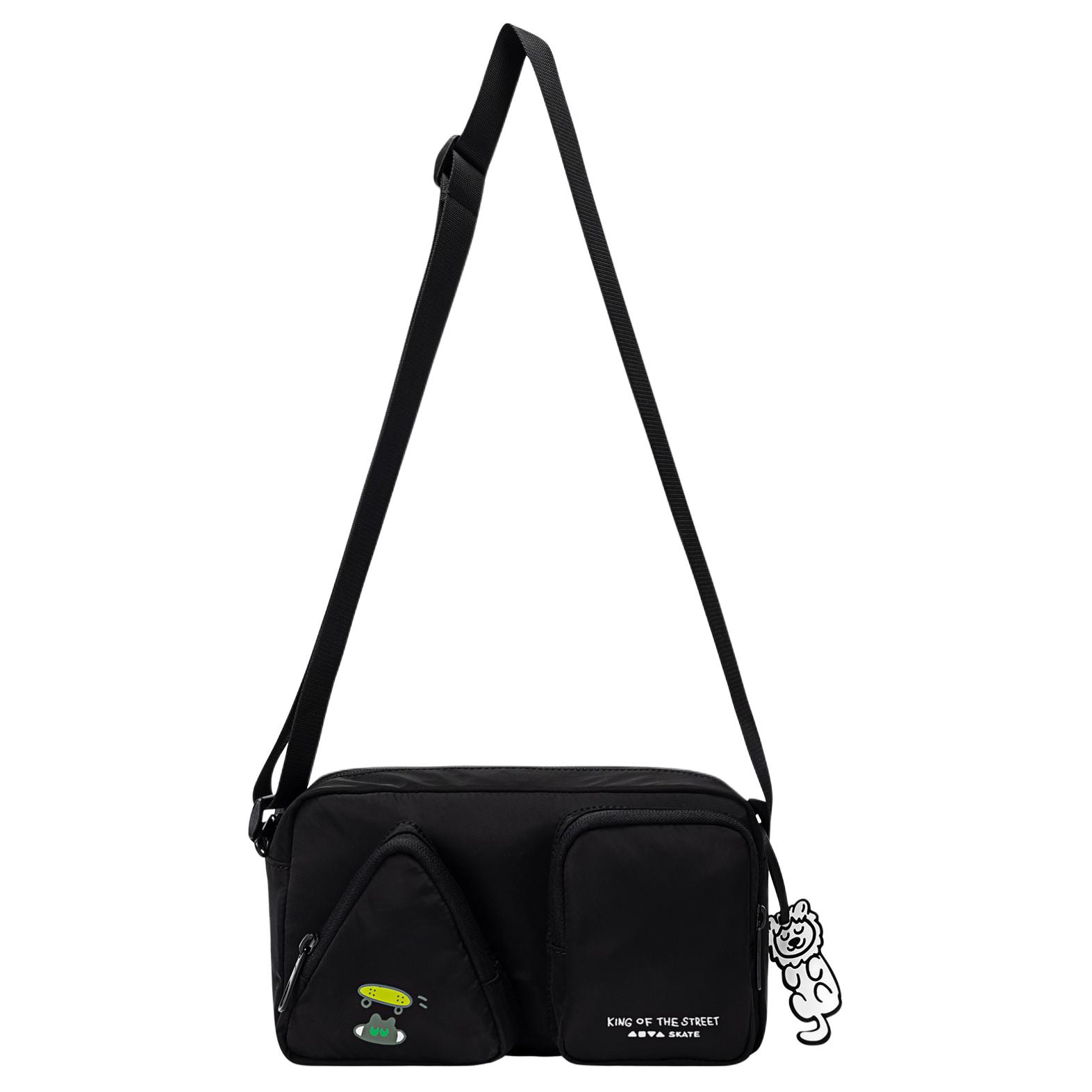 Anta Casual Fashion Versatile Classic Fabric Crossbody Bag Medium Unisex bags Basic-Black 192548125-1 Basic Black