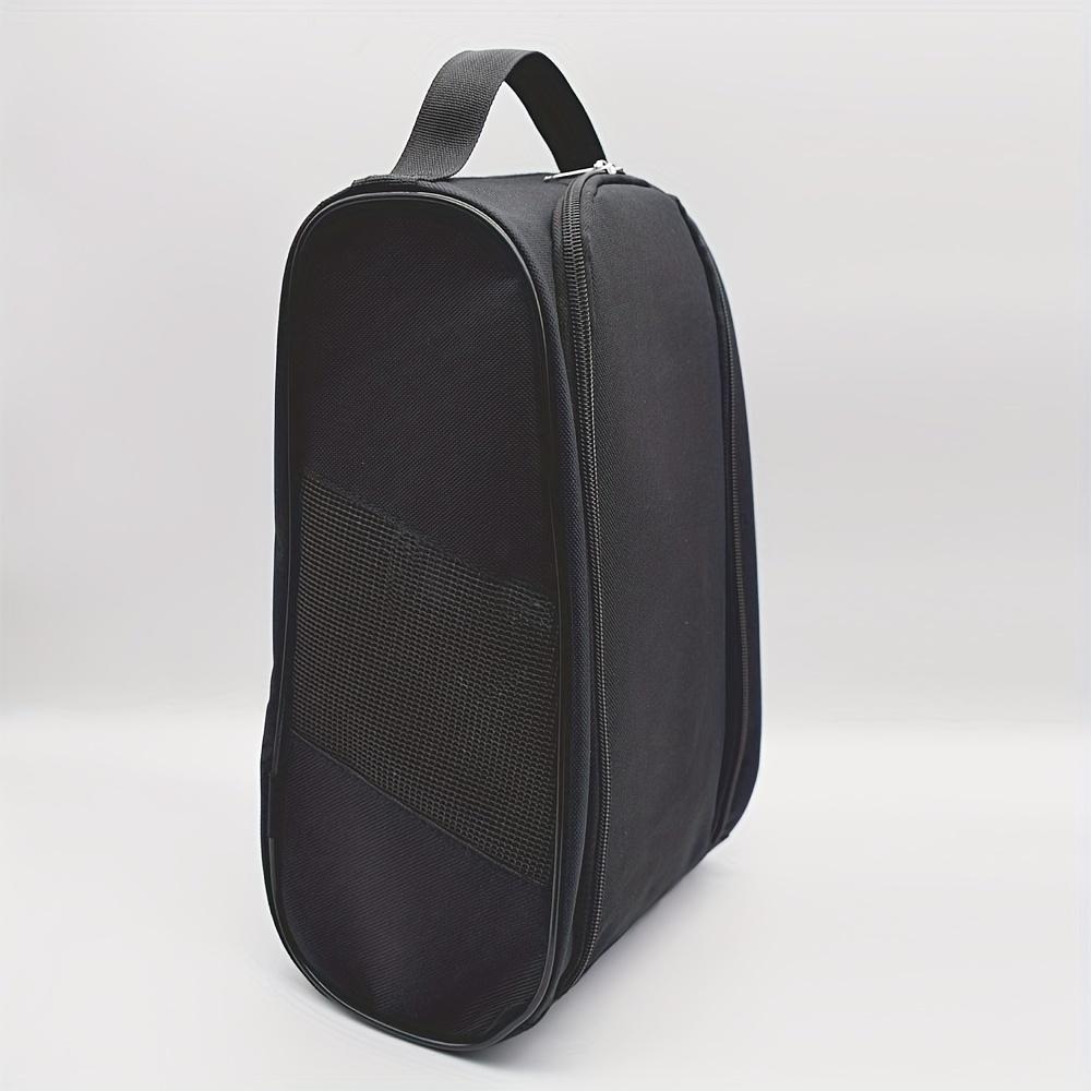 

Портативная сумка для хранения обуви для гольфа с ручкой - прочная ткань Оксфорд, сетчатый боковой карман, идеально подходит для организации принадлежностей для гольфа чёрный