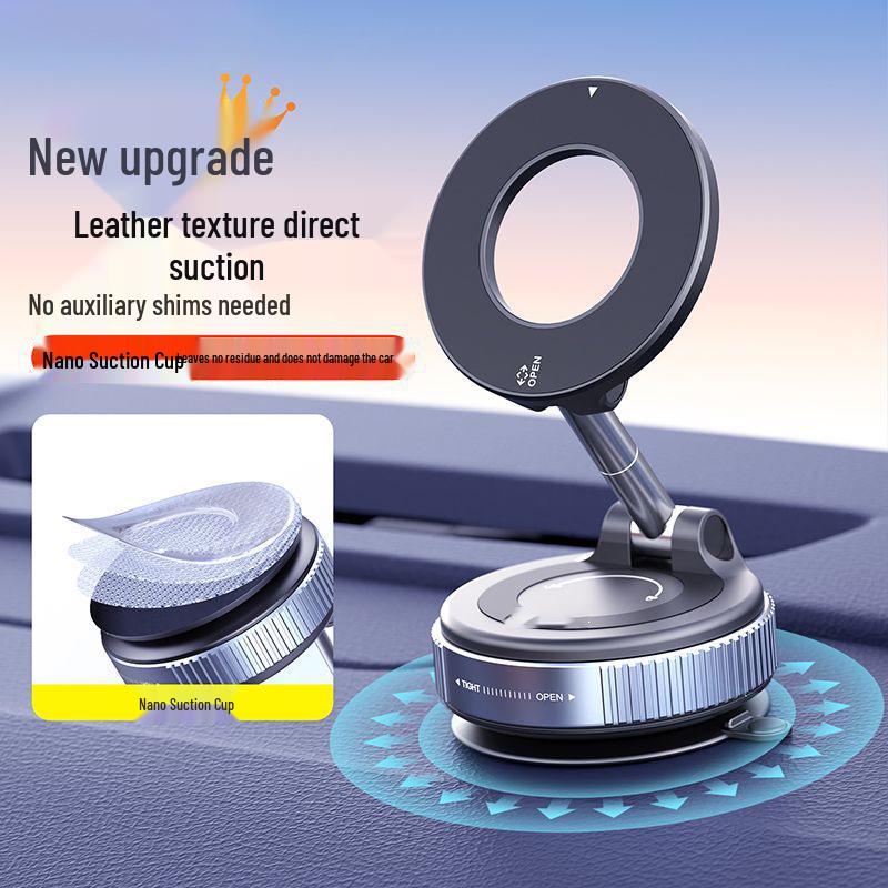 2025 Model Multifunctional Magnetic Car Phone Holder with Vacuum Suction Cup and Folding Navigation Support Bracket