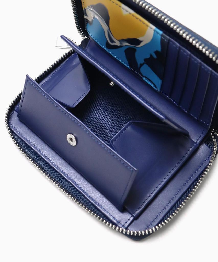 LANVIN en Bleu Nebula Leather Men's Semi-Long Wallet, Blue, No. 533604