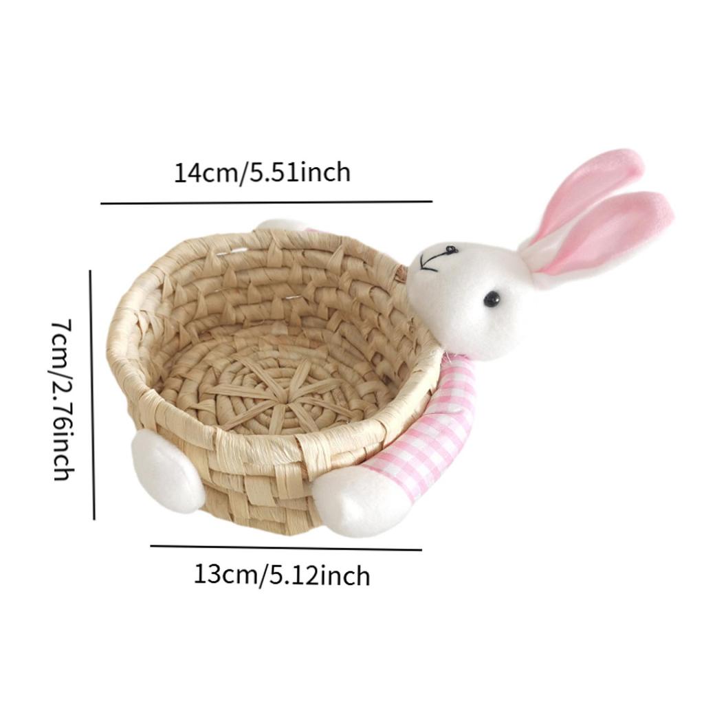 Miniature Easter Bunny Basket Reusable Multipurpose Easter Decorative Storage Basket for Home Bedroom Holiday Festival Decor
