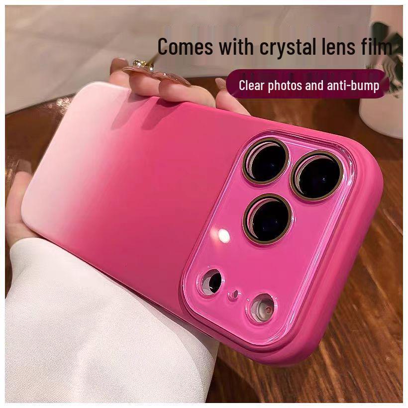 Custodia in Silicone Liquido Sfumato per iPhone 16 Pro Max con Ampia Finestra e Pellicola per Obiettivo