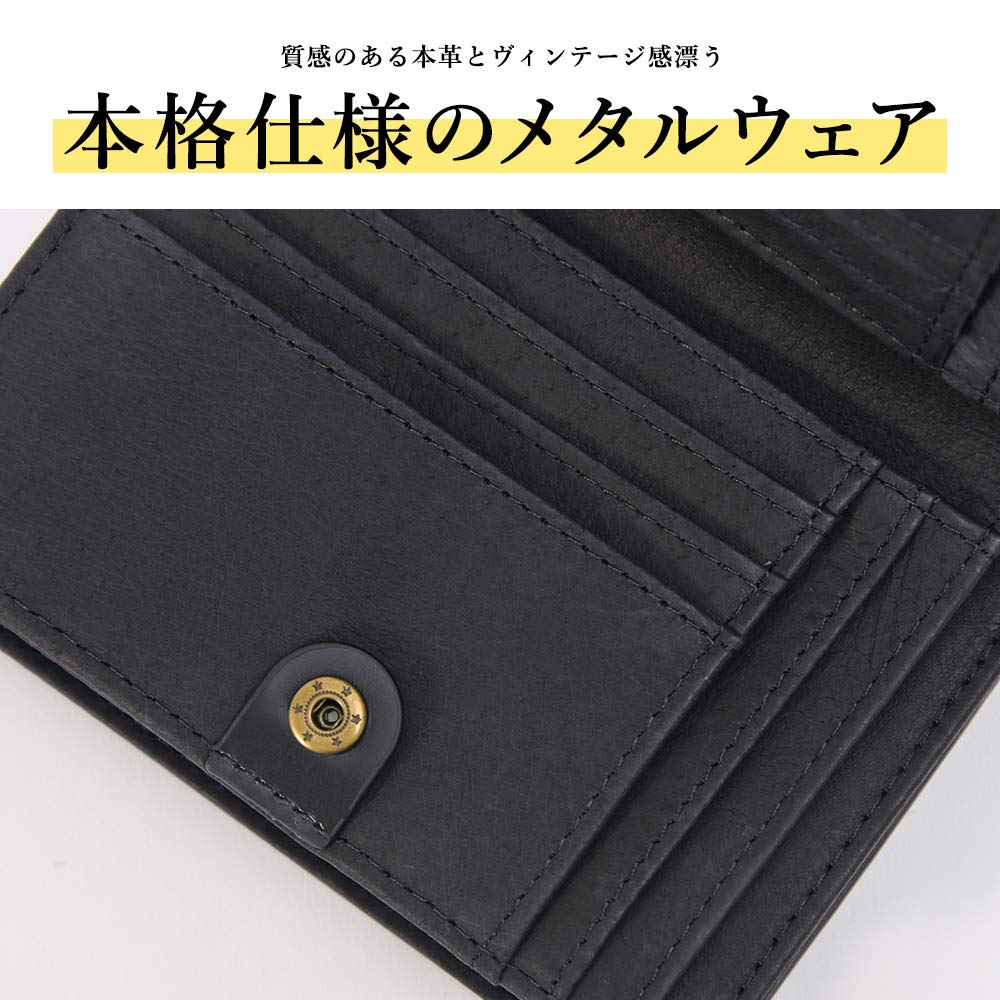 [Rename] Genuine Leather Wallet, Notebook Style, Black, RPL70058