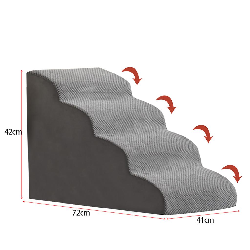 Dog Stairs Non Slip Pet Ramp Stairs Dog Ramp for Bed Pet Dog Steps 4 Tiers Training Stairs Removable and Washable