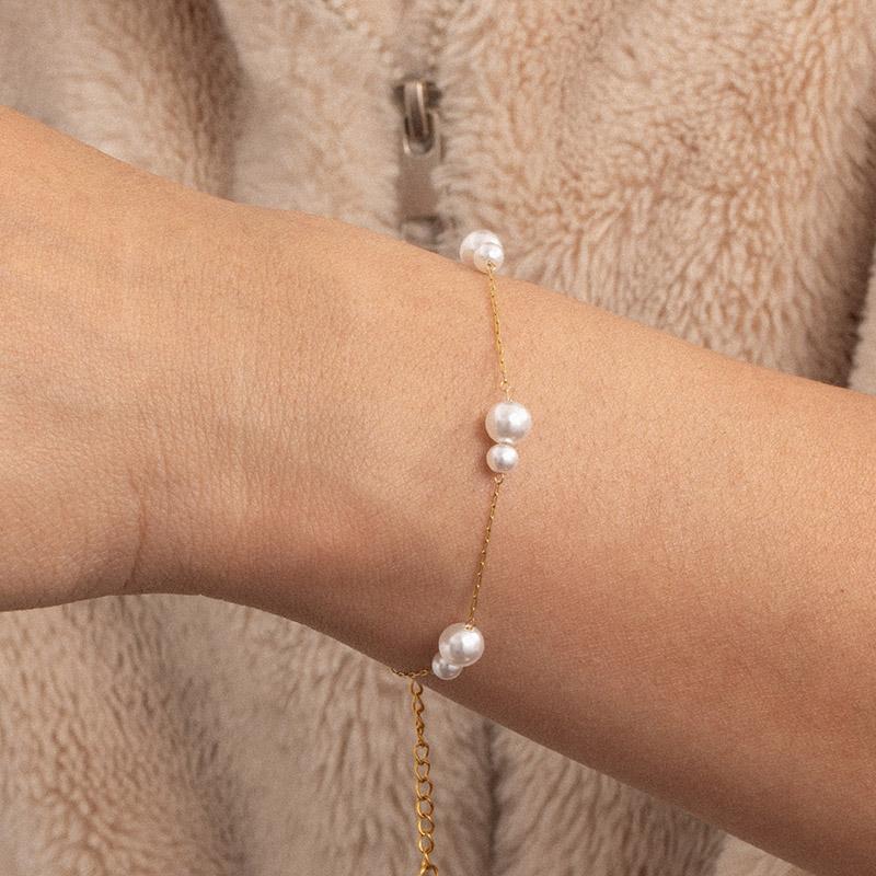 Coliere cu Perle din Oțel Inoxidabil 316L Brățări Foxanry Delicat Simplu Impermeabil Nuntă Mireasă Bijuterii Cadouri EL0080