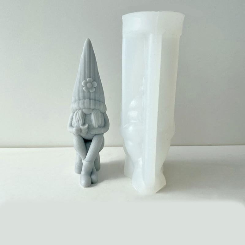Valentine Silicone Gnome Mold Cute Aromatherapy Candle Mold Epoxy Dwarf Plaster Mold for DIY Soap Present Candle Making