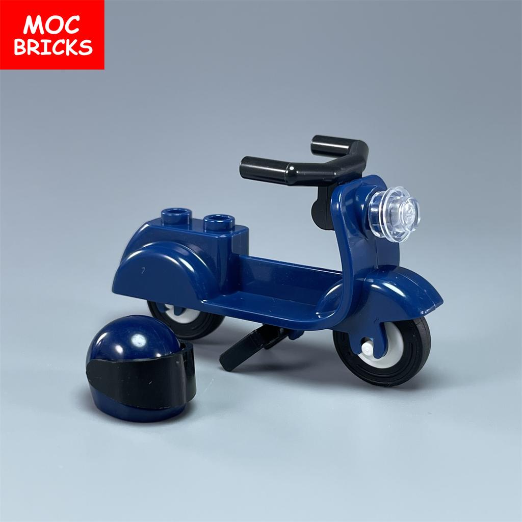 Briques de Construction Moc Non Toxiques Ville Sports Équitation Vélo Trottinette Moto Casque Assemblage Blocs de Construction Compatible Avec 15396C01 Jouets Cadeaux Enfants