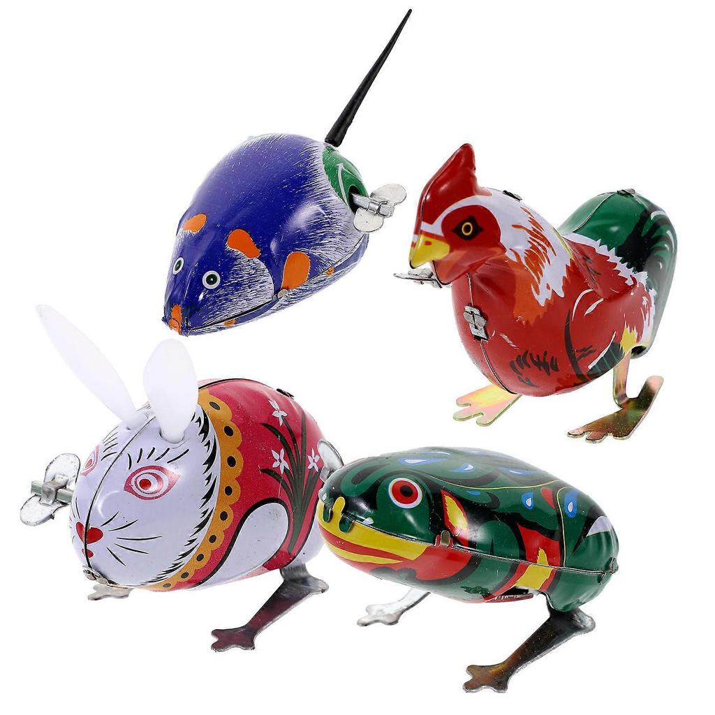 4 Pcs Childrens Toys Animal Clockwork Toys Kids Clockwork Toys Animal Wind-up Toys Wind-up Action Toy