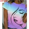 XXS-6XL Plus Size Summer Women's T-shirt Casual Loose Short Sleeve T-shirt Printed Vintage Tops Tees Streetwear Pullover