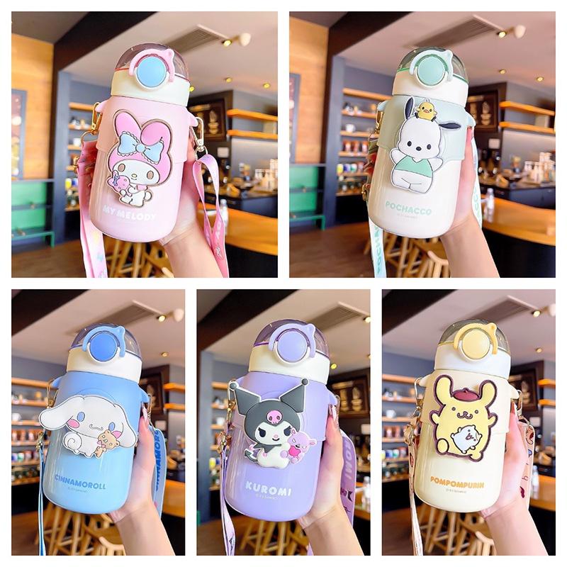 High-quality Cartoon Style Insulated Cup For Girls 570ml With Shoulder Strap And Lock Button