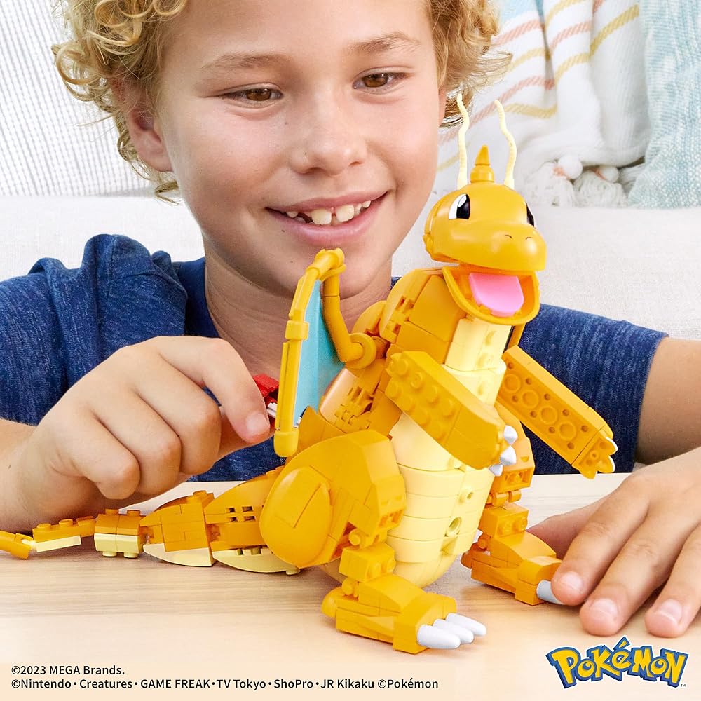 Mattel Mega Pokmon Adventure World Dragonite Flying Set 387 Pieces Building Blocks for Ages 8 and Up