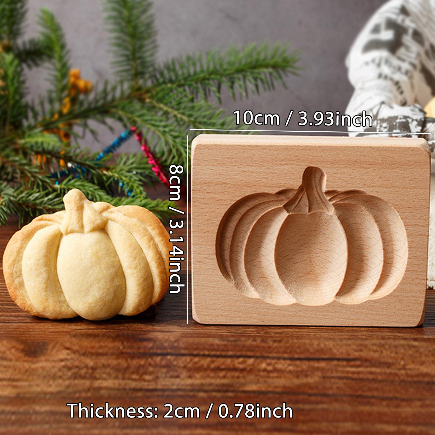 

Wooden Cookie Molds for Halloween, 3D Carved Embossed Gingerbread Mould for Baking, Pumpkin Skull Ghost Witch Jack O Lantern тыква