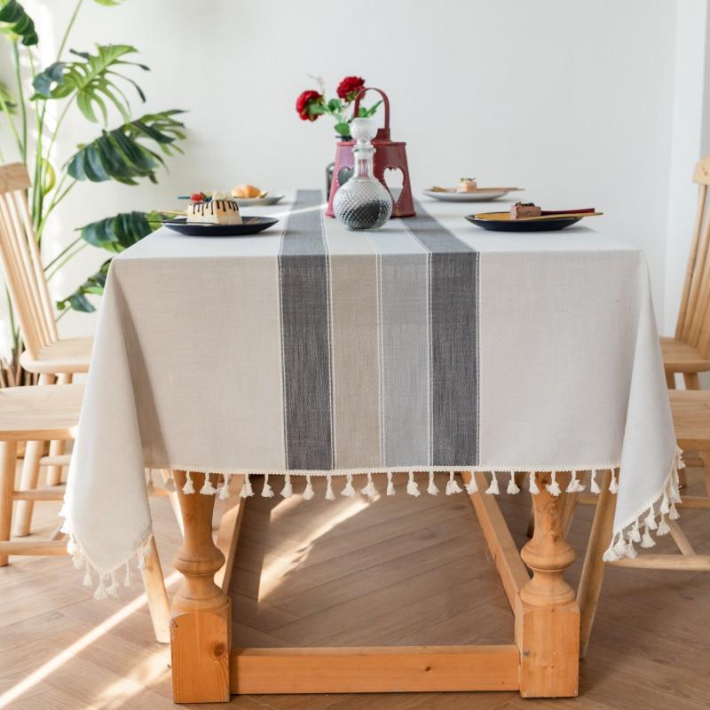 Waterproof Tablecloth With Tassels Christmas Party Decor Home Textile Table Cover Ins Style