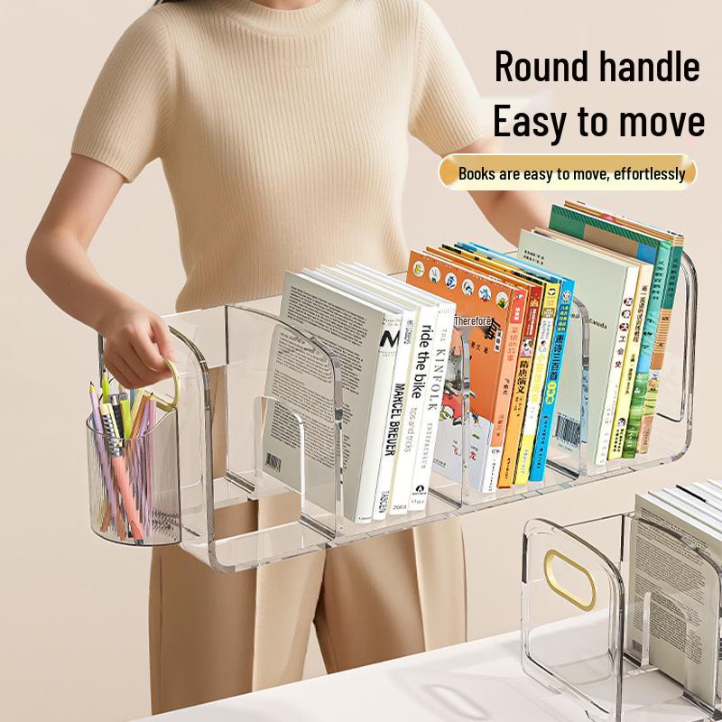 Desktop Bookshelf Organizer: Fixed Book Storage Divider & Office File Rack