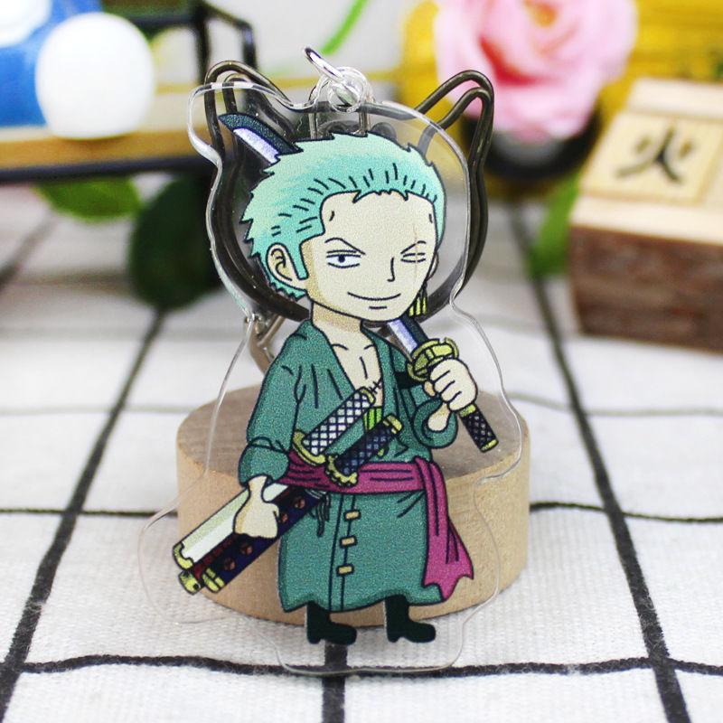 One Piece Keychain Pendant Anime Luffy Dragon Navigation King Surrounding Double Sided HD Bag Pendant Gift