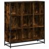 VidaXL Bookcase Smoked Oak 97.5x33x107.5cm Engineered Wood Metal, Bookshelf, Book Holder, Book Stand, 3300862