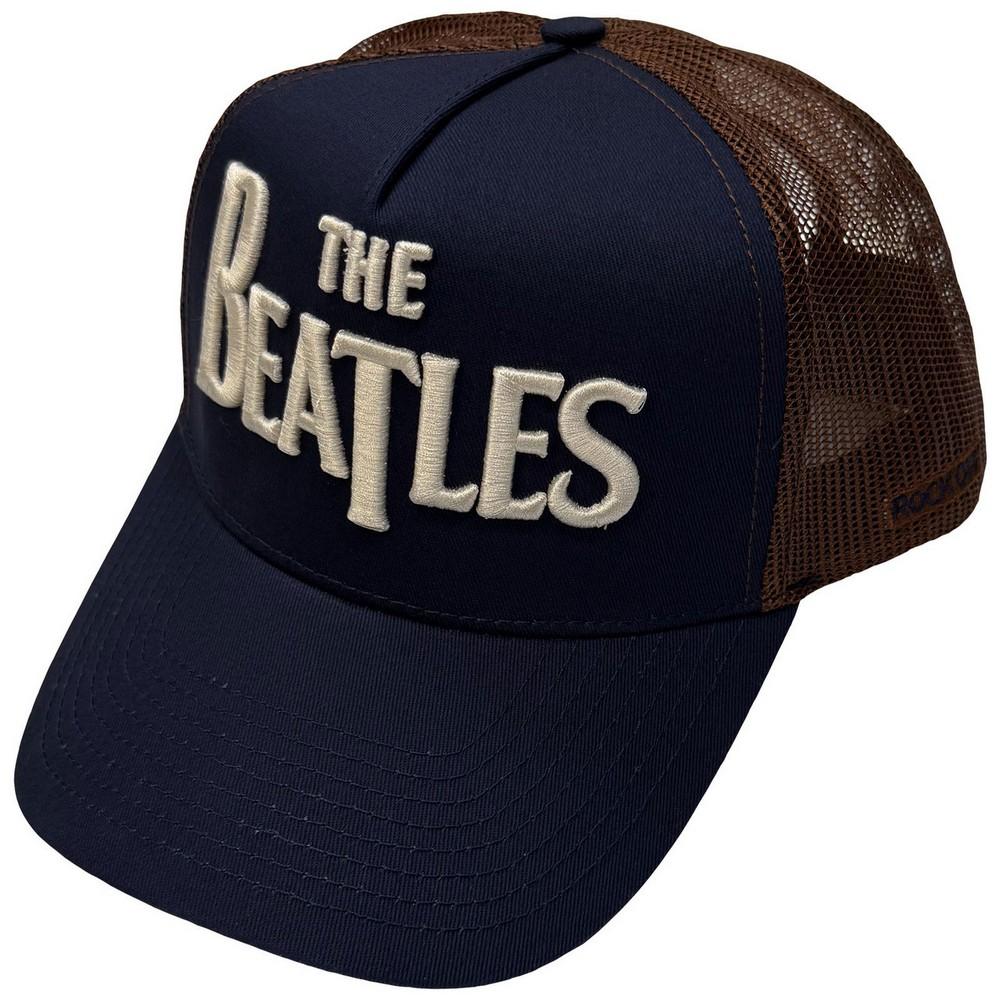 The Beatles Unisex Adult Drop T Logo & Apple Mesh Back Trucker Cap