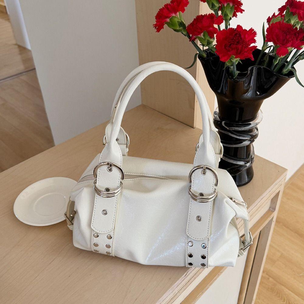 Spicy Girl Vintage Underarm Bag Y2K Motorcycle Bag Portable Retro Rivet Shoulder Bag  Girls