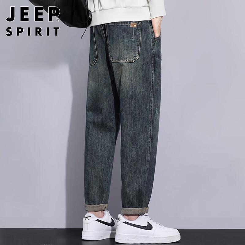 JEEP SPIRIT Men's American Retro Tapered Jeans