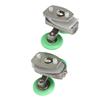 2Pcs Green Roller Wheel Pulley Shower Room Bathroom Upper Bottom Glass Sliding Door Track Roller Pulley