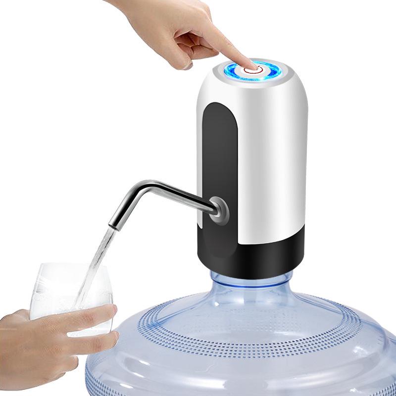 Portable Automatic Water Dispenser HS02, Equipped with a USB Charging Cable, Compatible with Various Water Bottles (White)