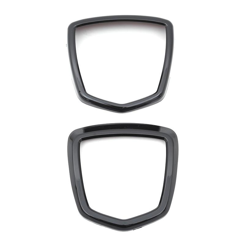 For Fiat Abarth 595 695 2017-2025 ABS Glossy Black  Decoration Ring Front And Rear  Cover Car Stickers