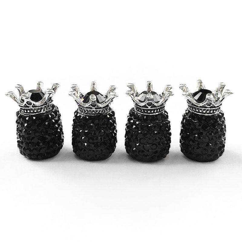 4 ks Bling Čepičky ventilků pneumatik Diamantová korunka Čepičky kol Kamínková hlína ABS Ventily pneumatik automobilů Dřík ventilku pneumatiky Čepičky vzduchových ventilků Vzduchotěsný kryt