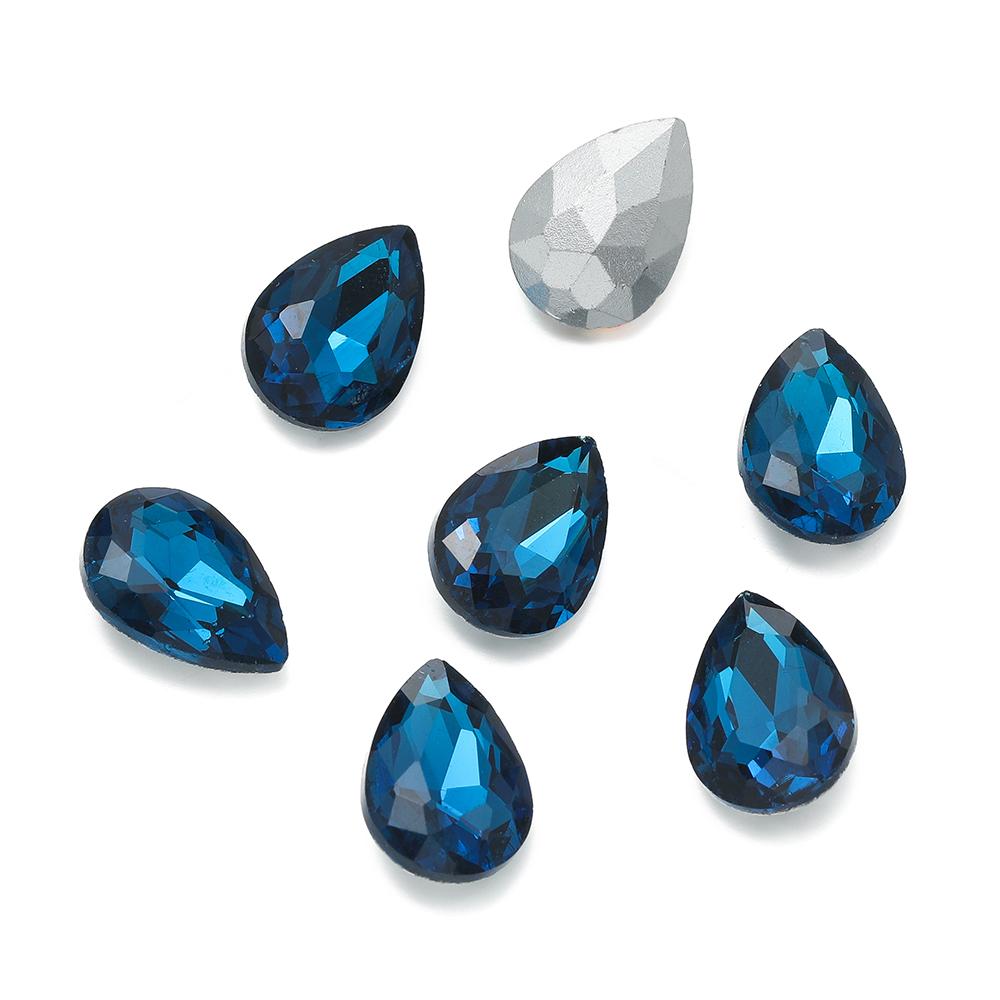 10 Stück/Los Tropfenförmige Glasperle Kristall Edelstein Spitze Rückseite Tropfenform Strasssteine Aufkleber Strassstein Für DIY Schmuckzubehör
