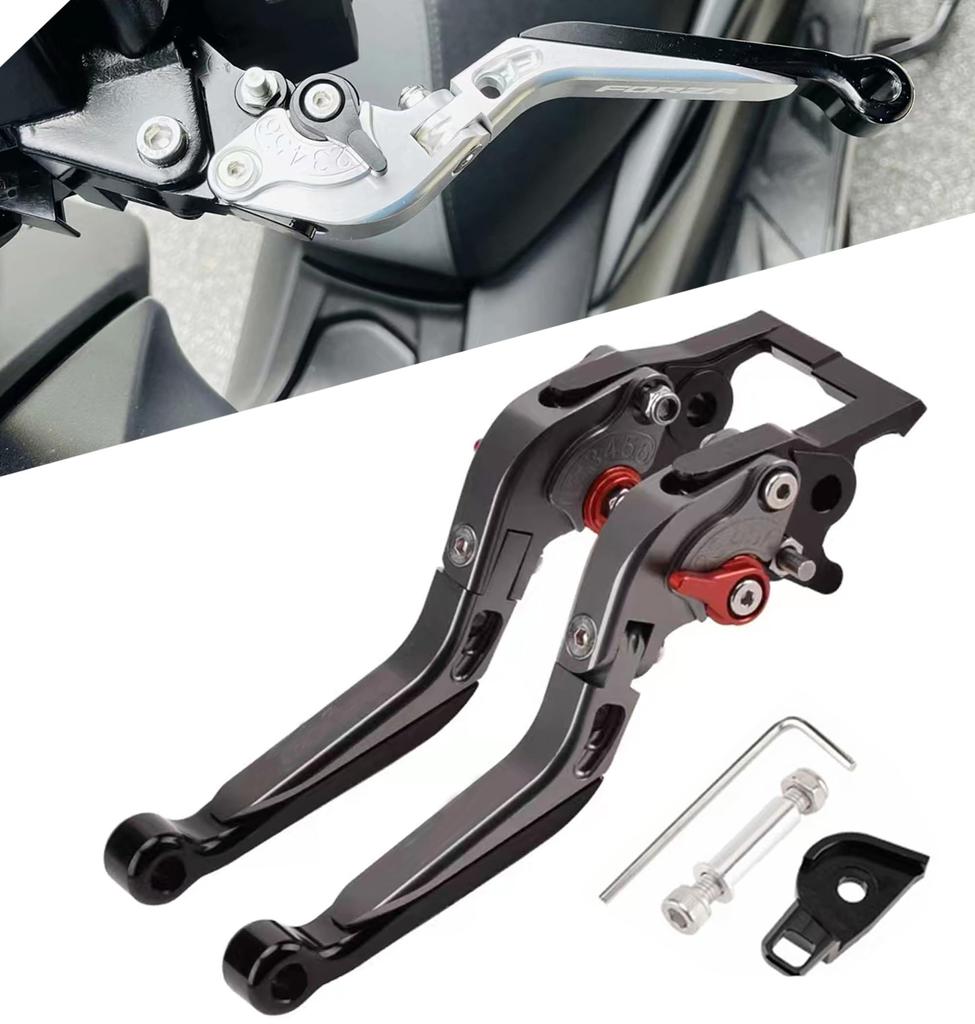 Compatibile ADV150 ADV160 Leve Freno e Frizione in Alluminio Manubrio Leva Freno di Stazionamento Regolabile Grigio Modelli Freno di Stazionamento Set Moto/Scooter,