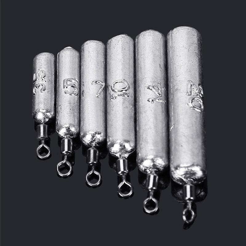 Lure-Free Rig Sinker: Cylindrical Drop Shot with Swivel, Anti-Hang Design