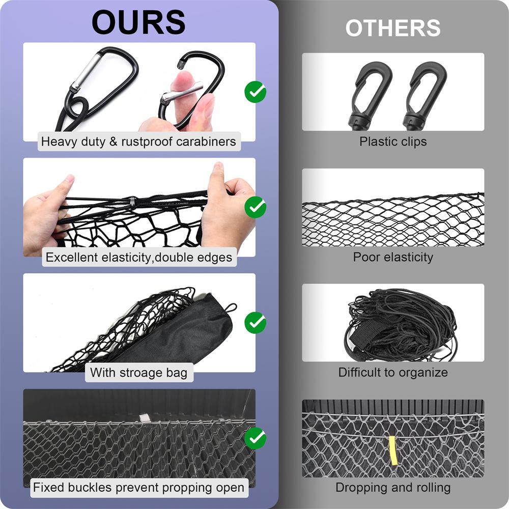 For Toyota Tacoma 2005-2025 Car Trunk Net Large Elastic Luggage Net Cargo Organizer Storage Stretchable Car Mesh Network Pocket