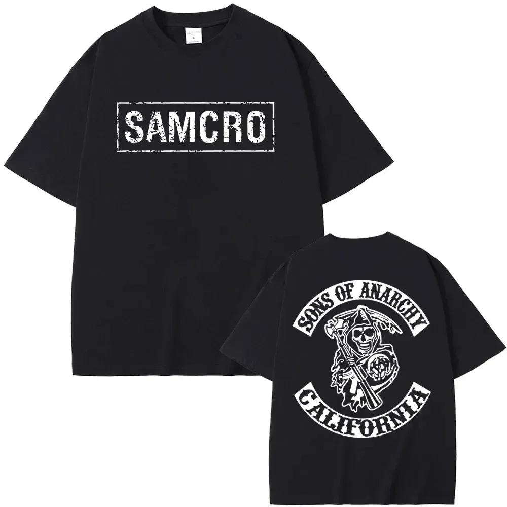 Sons of Anarchy SAMCRO Men T-shirt Luxury Brand Fashion Big Top Casual Short Sleeve Streetwear New Arrival Tee S-4XL#Color(1)