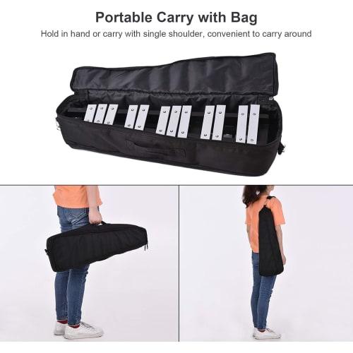 Btuty Glockenspiel Xylophone, 30 Notes, Wooden Frame, Foldable Aluminum Bars, Percussion Instrument Gift with Carrying Bag
