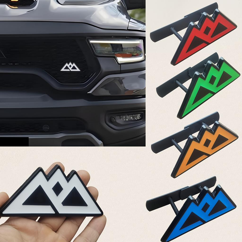 3D Metal Snow Mountain Logo Car Side Fender Rear Trunk Emblem Badge Sticker, Car Front Grill Badge, Car Decoration Additions