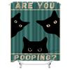 Black Cats Eye Pooping Shower Curtain Are You The One?