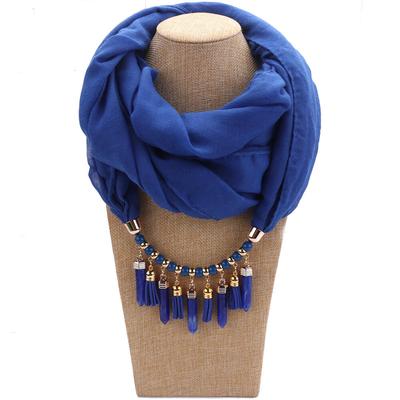 Stilvoller Baumwollleinen-Infinity-Schal mit Quastenkette mit Perlen – Modischer Damenschal für lässige & Boho-Outfits