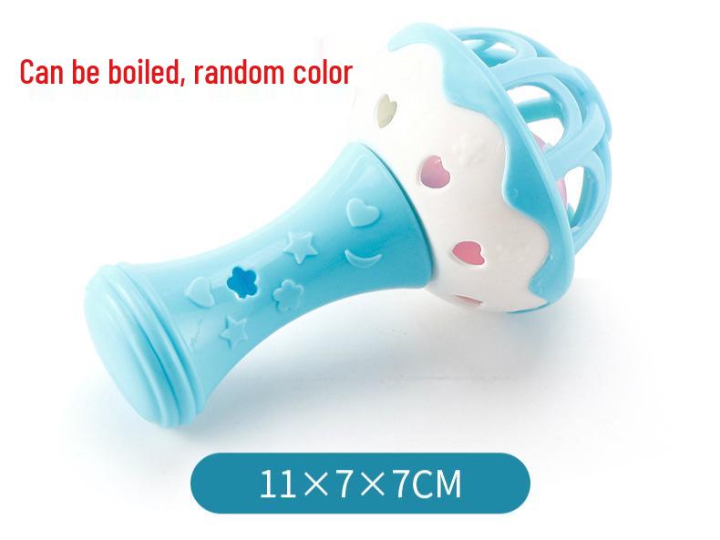 Boilable Soft Rubber Baby Dumbbell Rattle & Teether (0-1 Year Old)