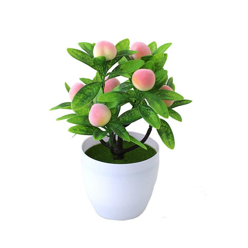Lemon Simulated Plastic Peach Strawberry Fruit Tree Potted Artificial