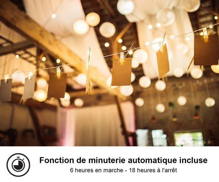 Guirlande lumineuse intérieure - cobus - modèle cozyhome - 5 m - 30 clips photo - led blanc chaud