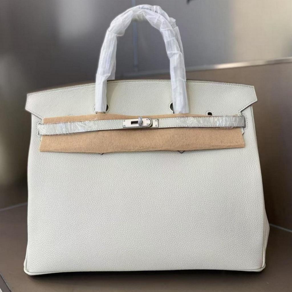ML2026 Nueva Piel de Vaca de Capa Superior Bolso Platino de 40 cm Bolso Grande Bolso de Mano Bolso de Cuero Genuino para Mujer