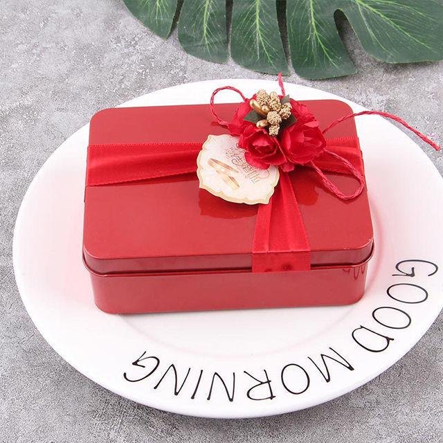 Customizable Rectangular Wedding Candy and Cigarette Tin Gift Box Set