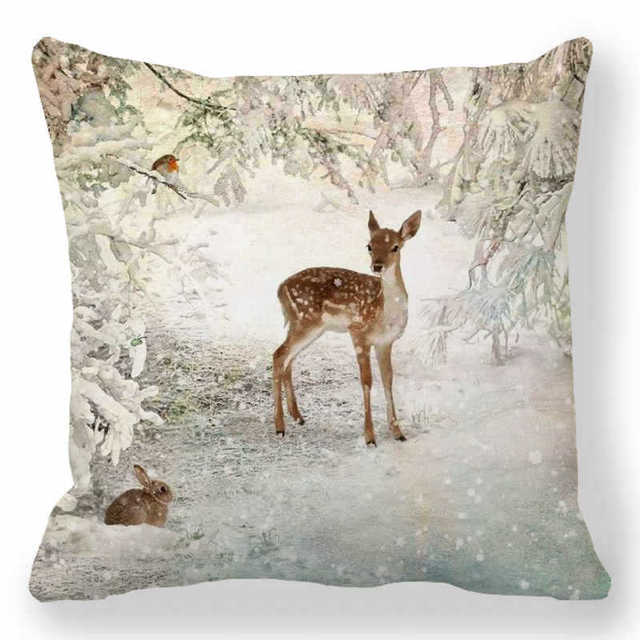 45cm Merry Christmas Cushion Cover Pillowcase 2024 Christmas Decorations for Home Ornament Happy New Year Christmas Decor 2025