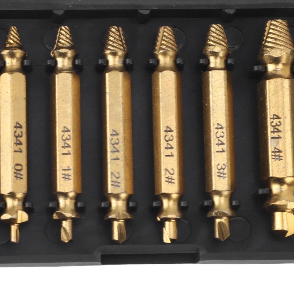 6pcs Drill Bit Screw Extractor Set HSS 4341 Stripped Screw Removal Tool For Stripped Screws