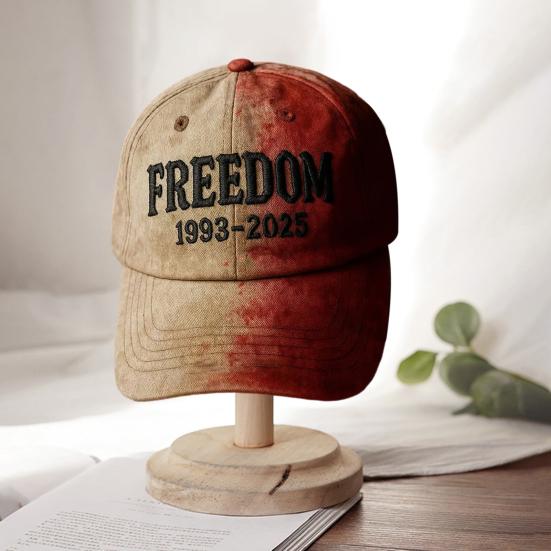 Blood Splatter Halloween Baseball Hat Freedom 1993-2025 Letter Print Baseball Cap Halloween Daily Wear