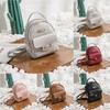 Elegant Women's Pu Leather Mini Backpack Handbag With Sophisticated Dark Buckle