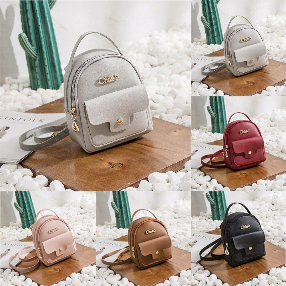 Elegant Women's Pu Leather Mini Backpack Handbag With Sophisticated Dark Buckle