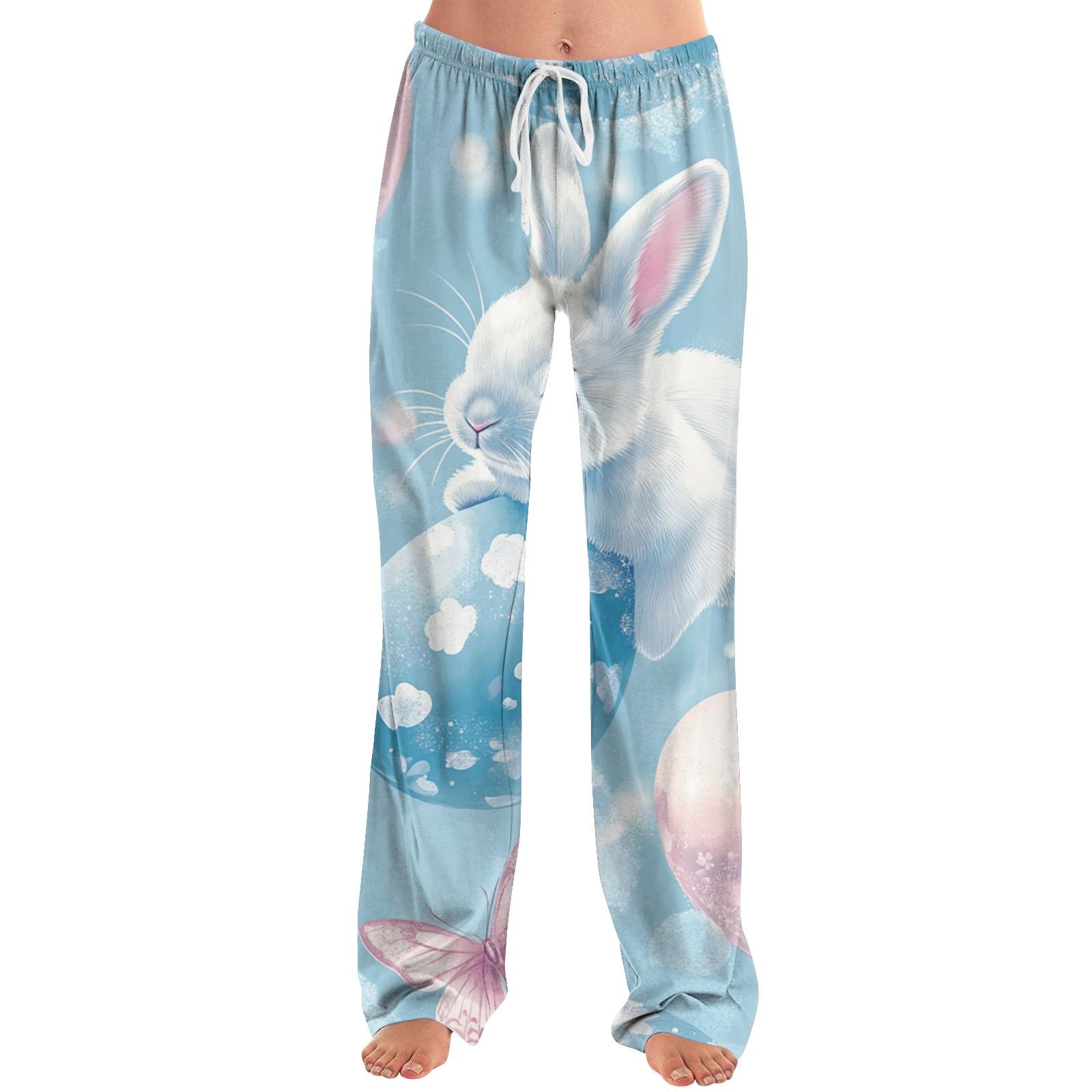 

Женские модные свободные повседневные брюки с пасхальным принтом L синий