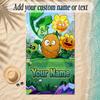 Beach TowelPlants vs. Zombies Custom Name Text Personalized Soft Towel for Beach Pool Indoor Home Decor Gift