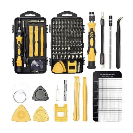 Screwdriver Kit 122 in 1 Anti-Static Handles Magnetic Precision Repair Tool Set with Chrome-Vanadium Steel Bits Magnetizer Demagnetizer Tool
